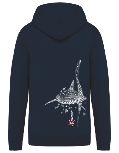 Whale Shark Organic Hooded Zipped Sweat Shirt