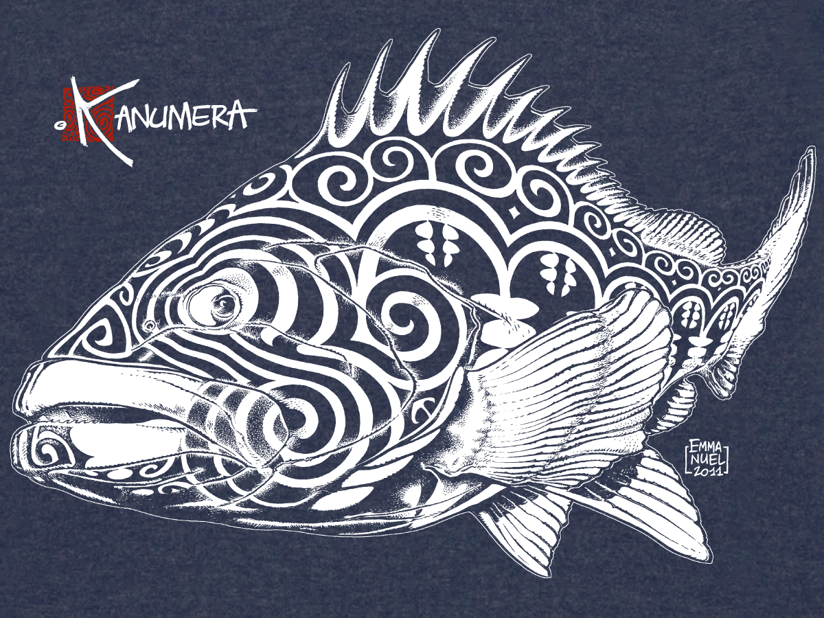 Grouper Ladies Organic V Neck T-shirt