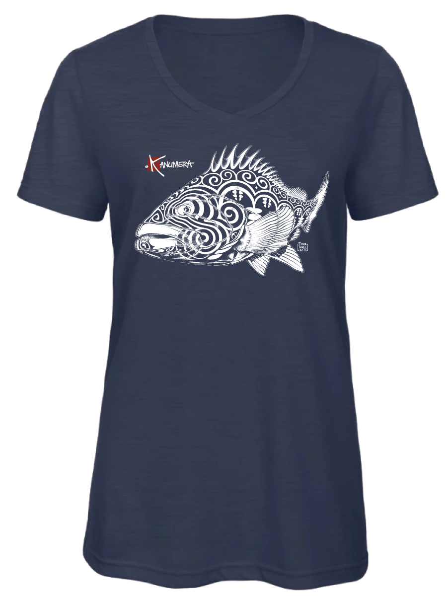 T-shirt Col V Femme Le Mérou tatoo