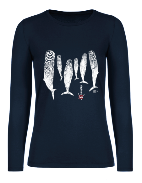 Sperm Whales  Ladies Long Sleeves  T-Shirt