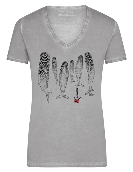T-shirt délavé Femme Le sommeil des cachalots