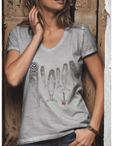 T-shirt délavé Femme Le sommeil des cachalots