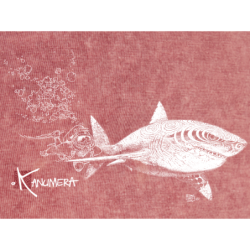 White Shark and Diver Ladie's vintage T-shirt