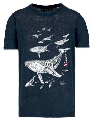 Whales Men's Linen T-shirt