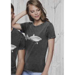 White Shark and Diver Ladie's vintage T-shirt