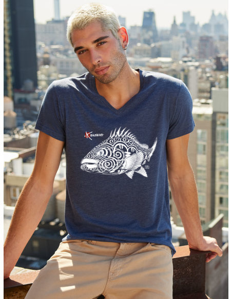 T-shirt Col V Le Mérou tatoo