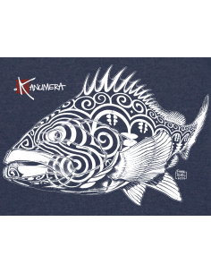 T-shirt Col V Femme Le Mérou tatoo 2