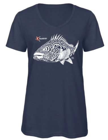 T-shirt Col V Femme Le Mérou tatoo