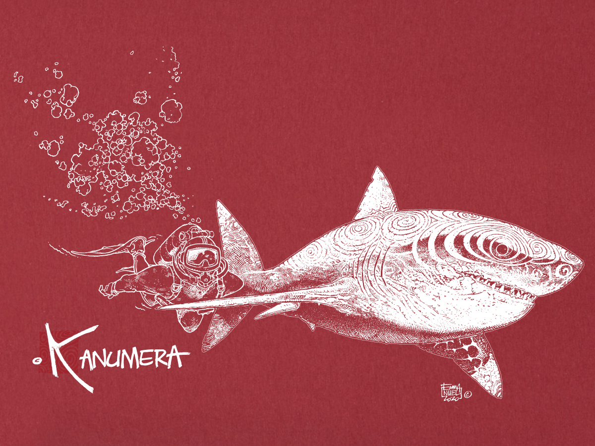 White Shark and Diver Men's organic T-shirt
