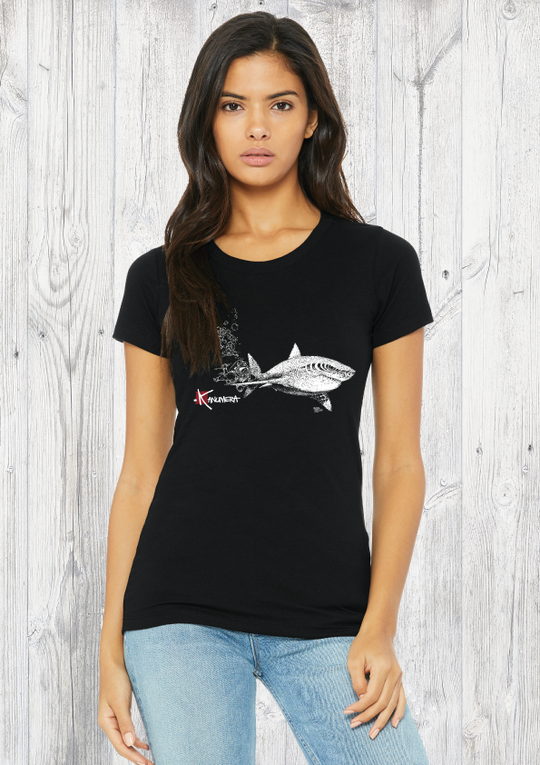 White Shark and Diver Ladies Organic T-shirt