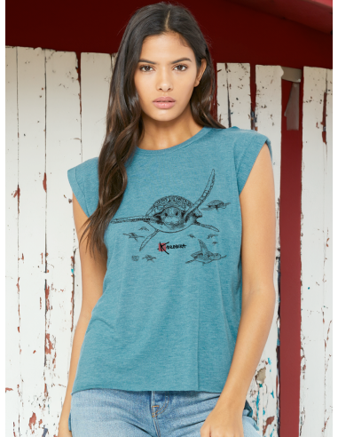Turtles Ladies' flowy rolled-cuff T-shirt