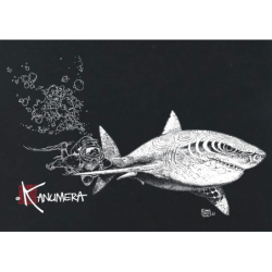 White Shark and Diver Ladies Organic T-shirt