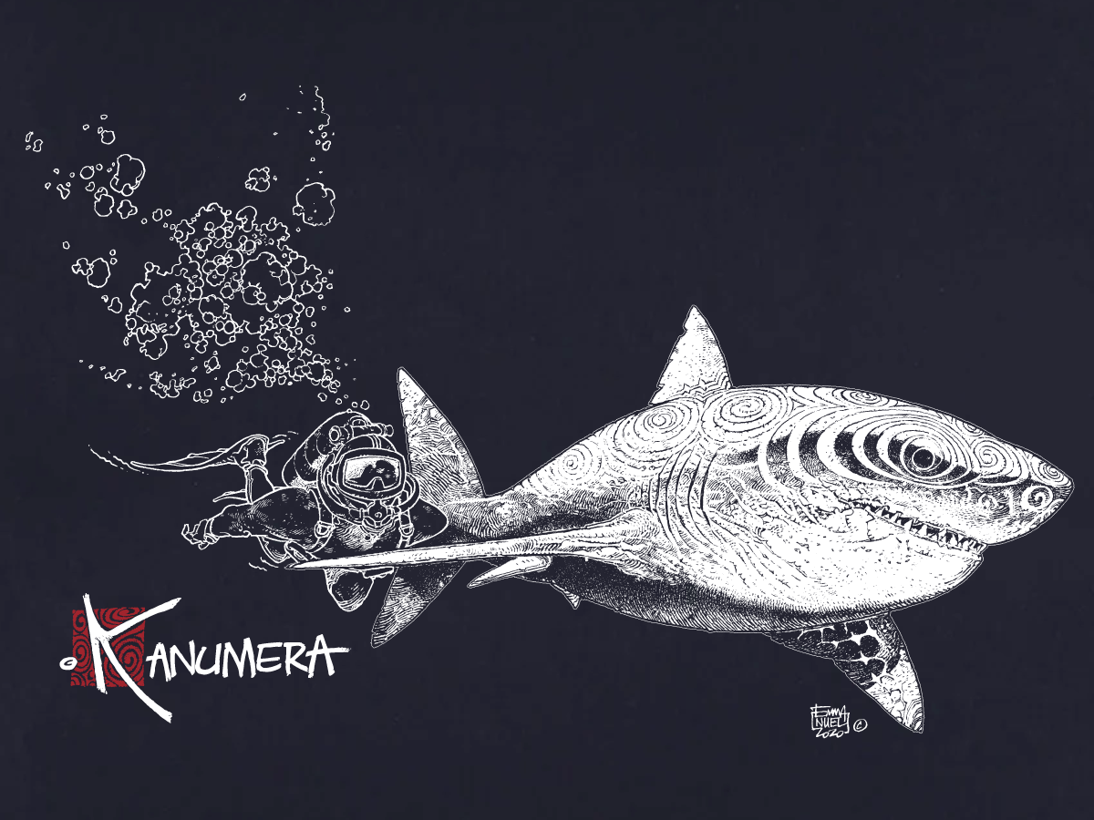 White Shark and Diver Men's organic T-shirt