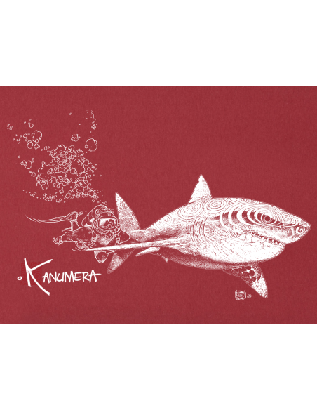 T-shirt Bio Le Requin Blanc et le Plongeur