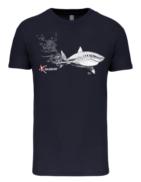 T-shirt Bio Le Requin Blanc et le Plongeur