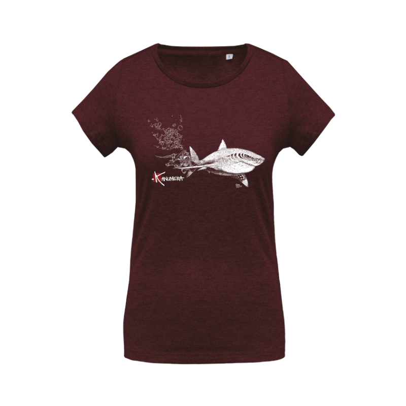 T-shirt Bio Femme Le Requin Blanc et la Plongeuse