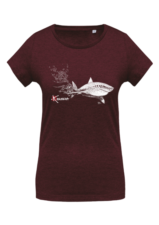 White Shark and Diver Ladies Organic T-shirt