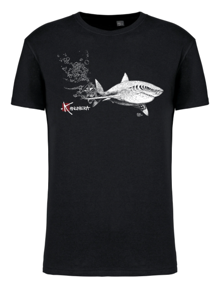 T-shirt Bio Le Requin Blanc et le Plongeur