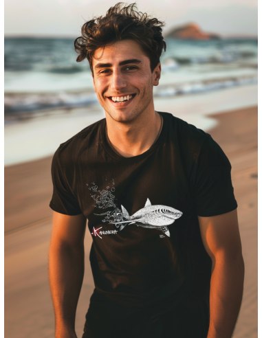 T-shirt Bio Le Requin Blanc et le Plongeur