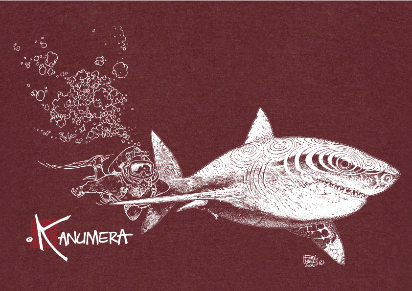 White Shark and Diver Ladies Organic T-shirt