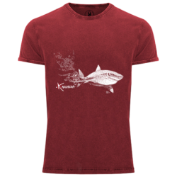 T-shirt délavé Le Requin Blanc et le Plongeur