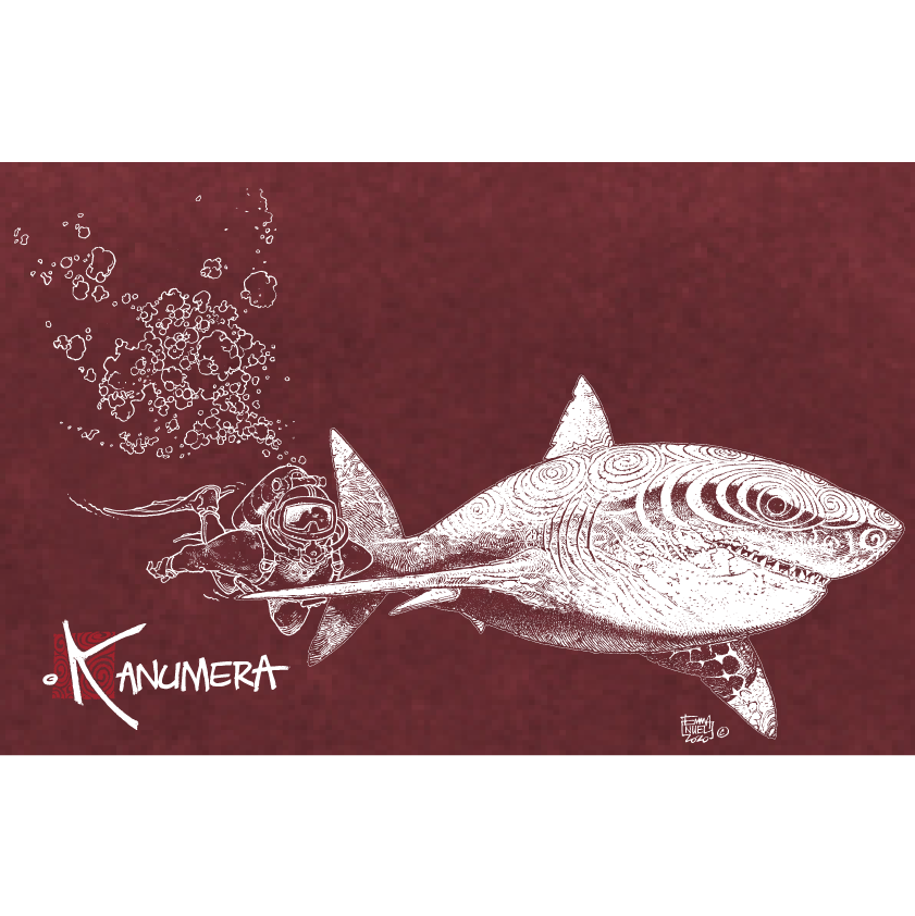 White Shark and Diver Men's vintage T-shirt