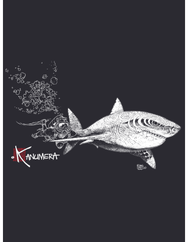 White Shark and Diver Microfibre Poncho (Big Size)