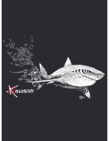 White Shark and Diver Microfibre Poncho (Big Size)