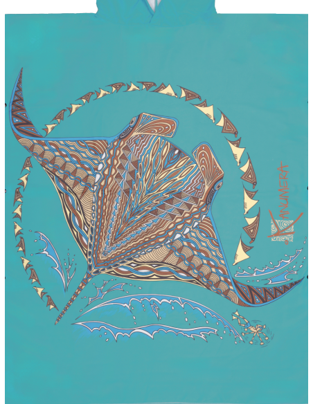 Poncho Microfibre Moyen Modèle Origine les Raies