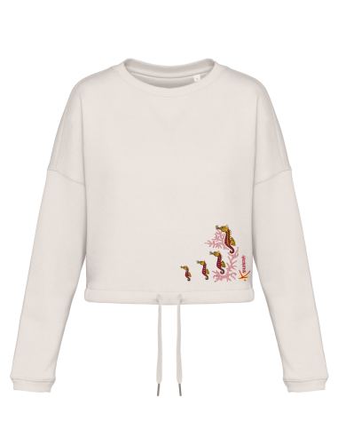 Seahorses Oversized Crop Sweat-shirt