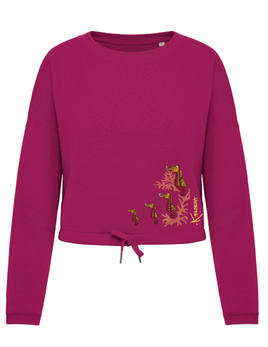 Seahorses Oversized Crop Sweat-shirt