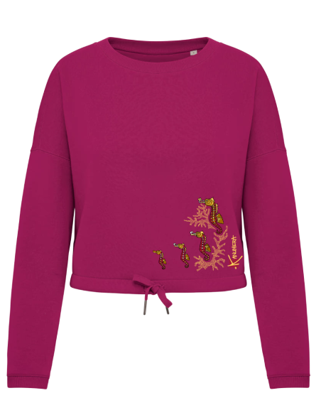 Sweat-shirt Oversize Crop Les Hippocampes