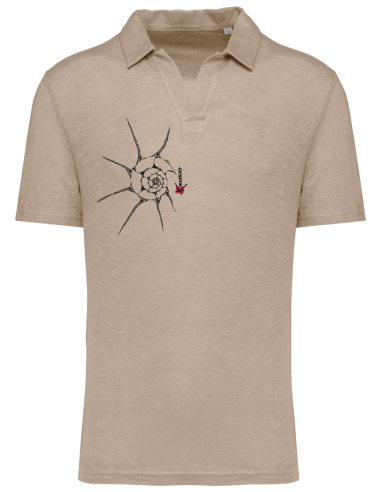 Shellfish Men's linen polo shirt