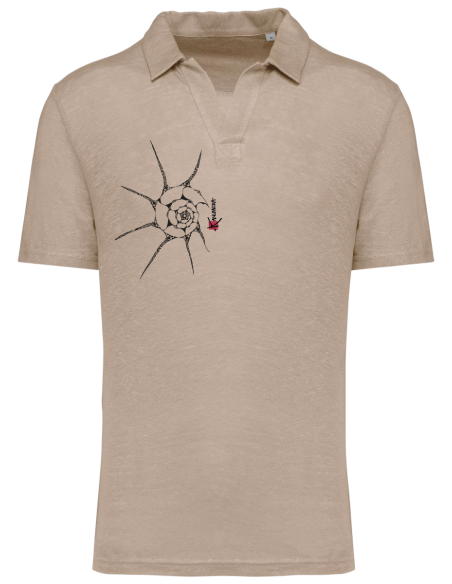 Shellfish Men's linen polo shirt
