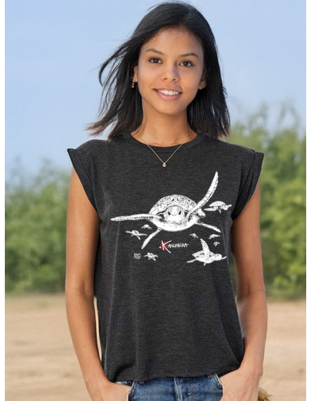 Turtles Ladies' flowy rolled-cuff T-shirt