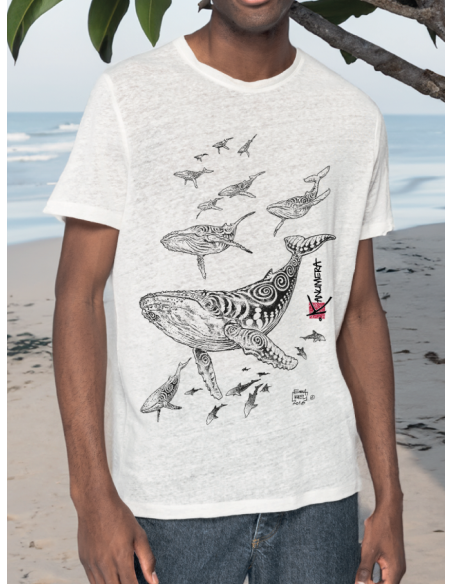 Whales Men's Linen T-shirt