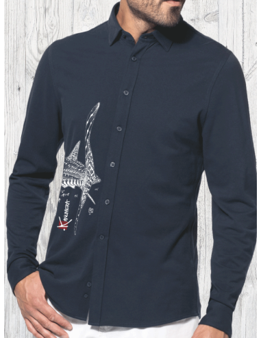 Chemise Maille Piquée Manches Longues Le Requin...