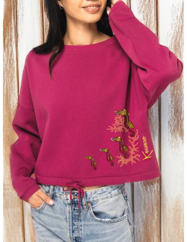 Seahorses Oversized Crop Sweat-shirt