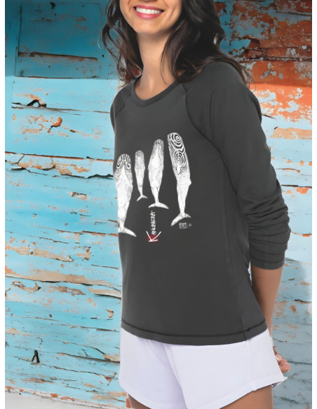 T-shirt Délavé manches longues Femme le sommeil des Cachalots