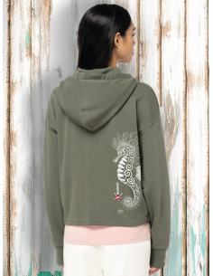 Sea Horse Organic Hooded Sweat Shirt 2