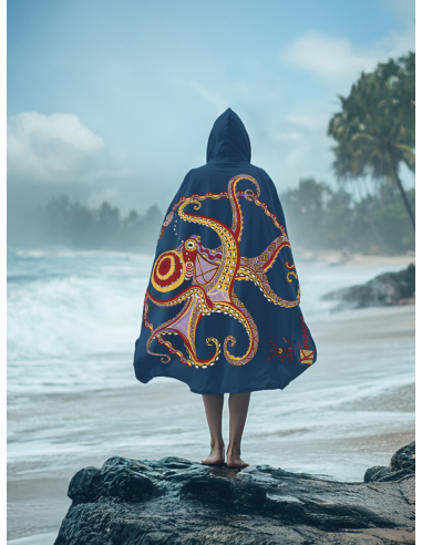 Poncho Microfibre Grand Modèle La pieuvre