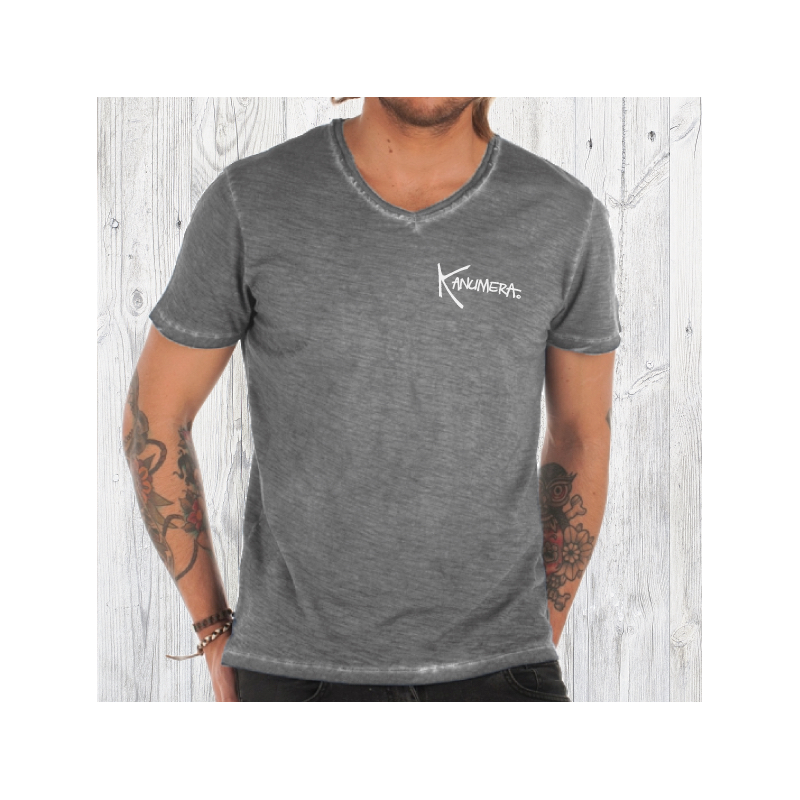 T-shirt délavé col V Le Requin Baleine