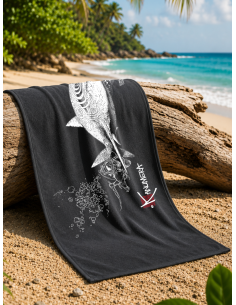White Shark and Diver Microfiber Towel