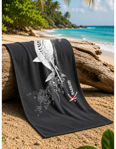 Serviette Microfibre Le Requin et le Plongeur