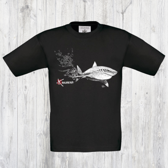 White Shark and Diver kid's  T-shirt