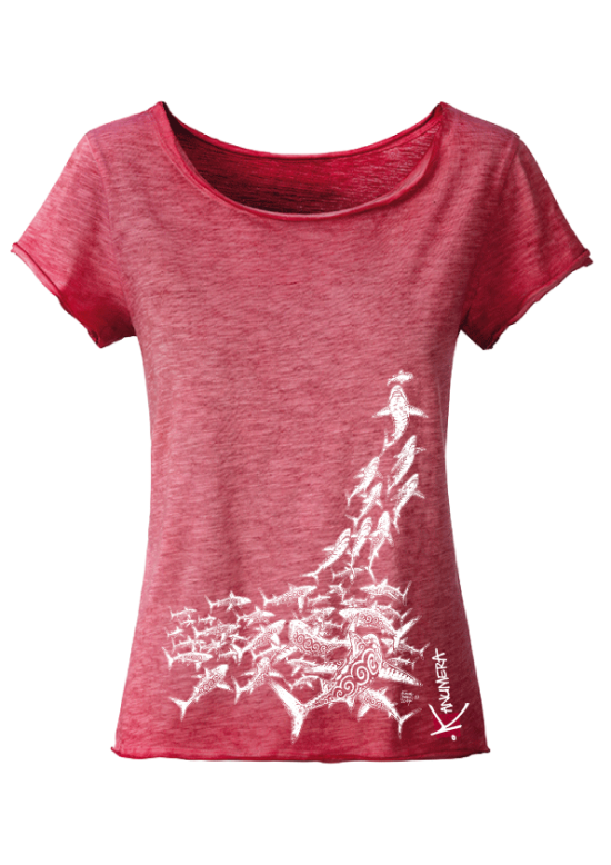 Sharks Attack Ladies Vintage T-shirt