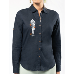 Turtles Ladies long sleeve linen and cotton shirt