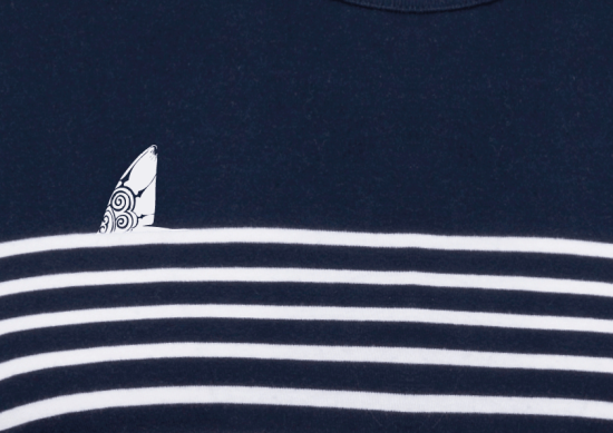 Shark Fin Men’s long-sleeved Breton stripe top