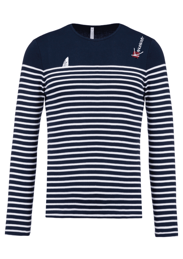 Shark Fin Men’s long-sleeved Breton stripe top