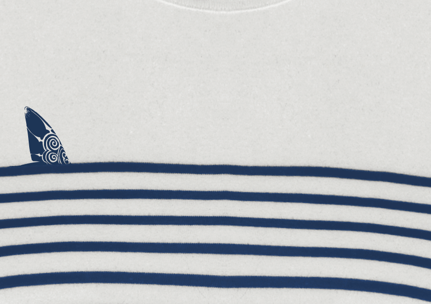 Shark Fin Men’s long-sleeved Breton stripe top
